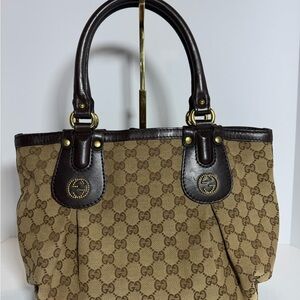 Gucci Brown Monogram Tote Bag